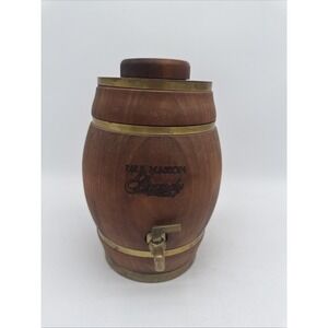 Paul Masson Brandy Wooden Barrel Advertising Dispenser Decanter Brass Spout